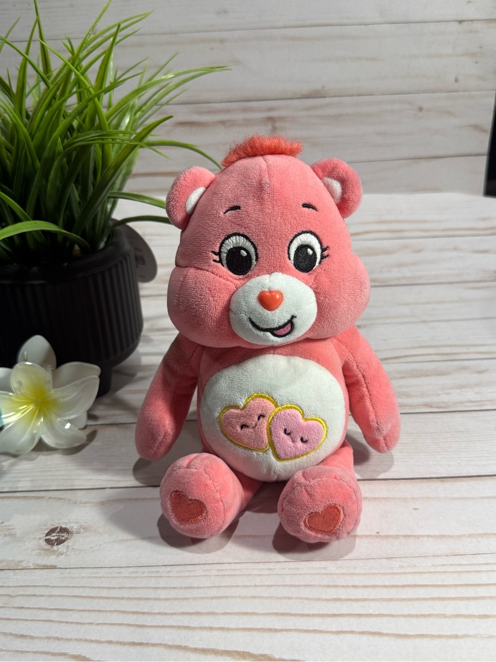 Care Bears Love A Lot Bear Small Plush 6” Stuffed Teddy Animal Coral Pink